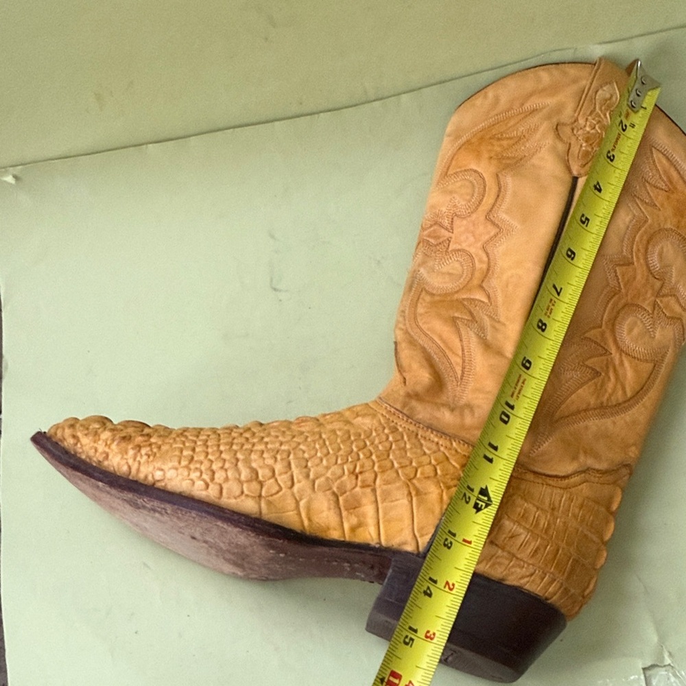 Yellow Cream Rudel Alligator/Leather  Western Cowboy Boots - Picture 14 of 16